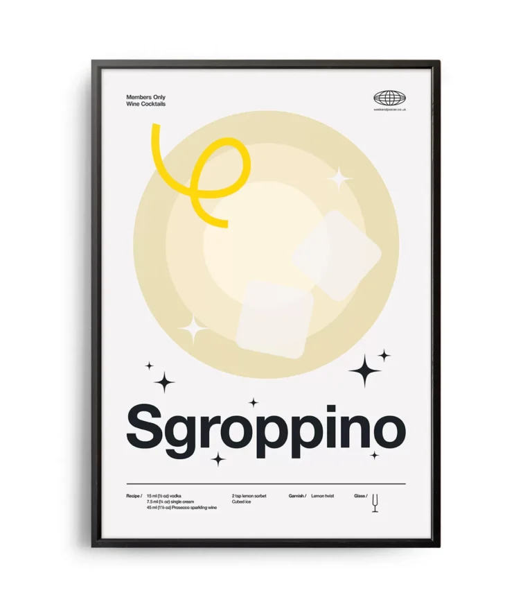 Mid-century modern Sgroppino Cocktail poster