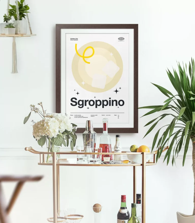 Mid-century modern Sgroppino Cocktail poster