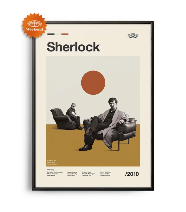Mid-century modern Sherlock TV series poster