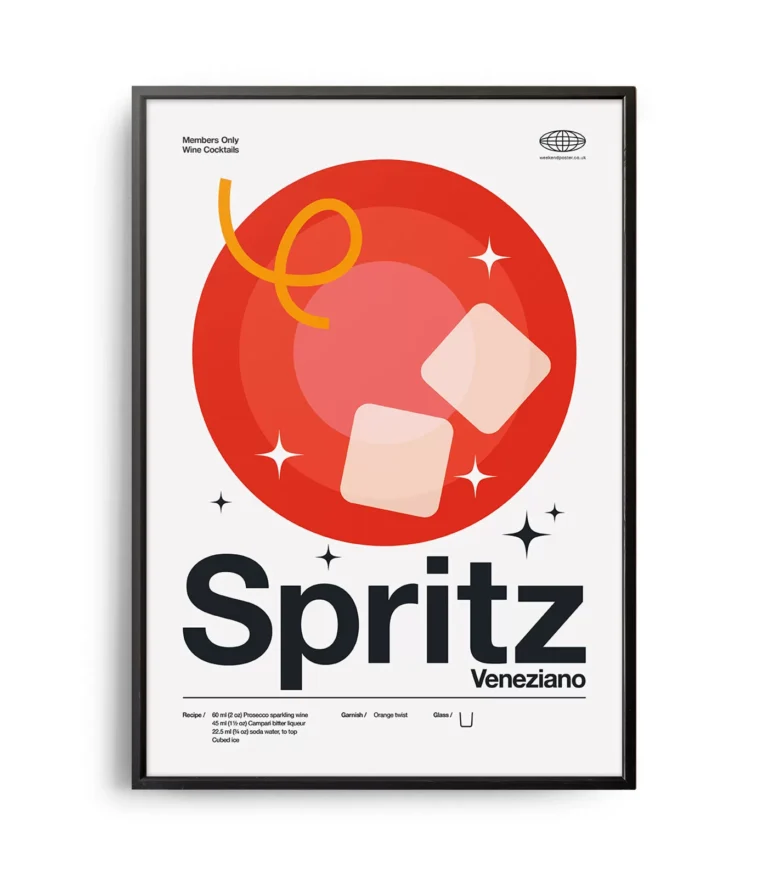 Mid-century modern Spritz Veneziano Cocktail poster