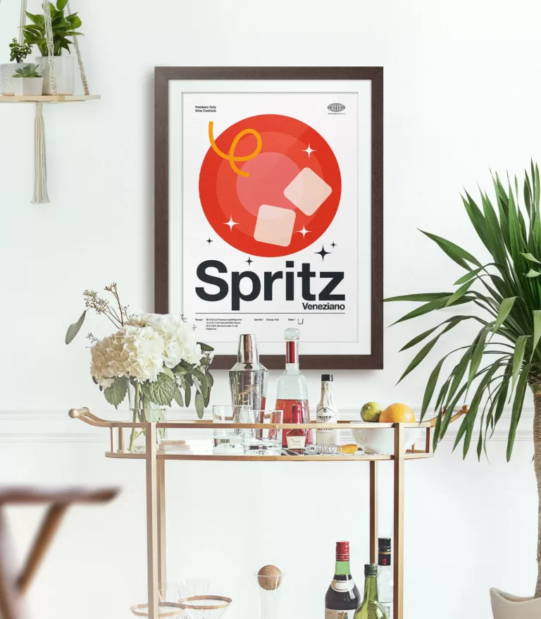 Mid-century modern Spritz Veneziano Cocktail poster