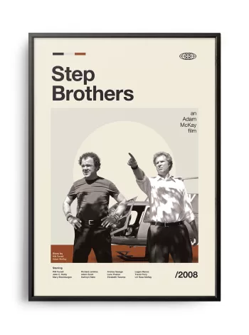 Mid-century modern Step Brothers movie poster