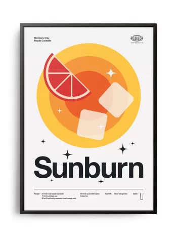 Mid-century modern Sunburn Cocktail poster