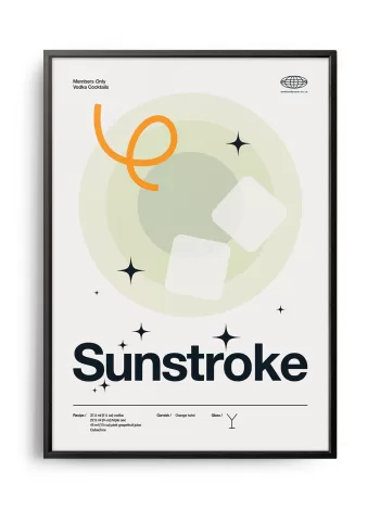 Mid-century modern Sunstroke Cocktail poster