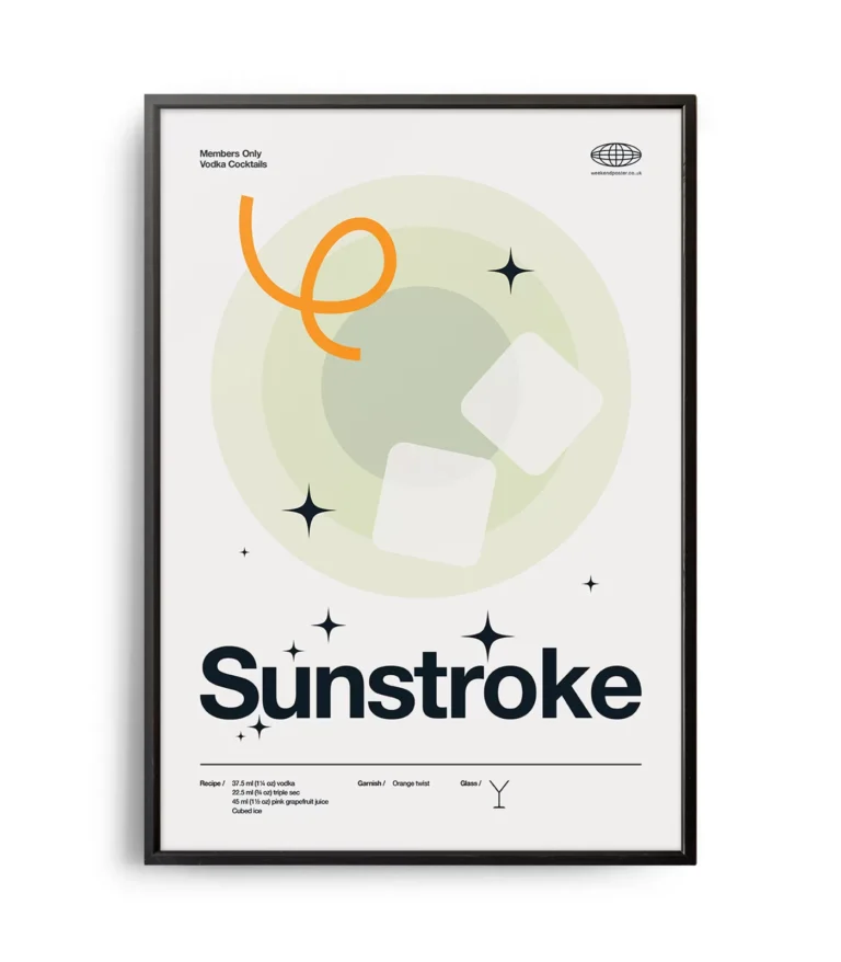 Mid-century modern Sunstroke Cocktail poster