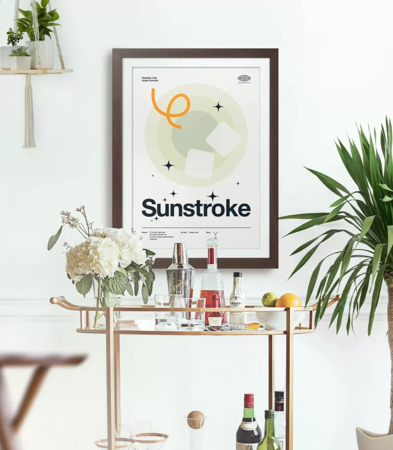 Mid-century modern Sunstroke Cocktail poster