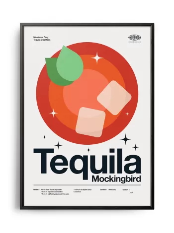 Mid-century modern Tequila Mockingbird Cocktail poster