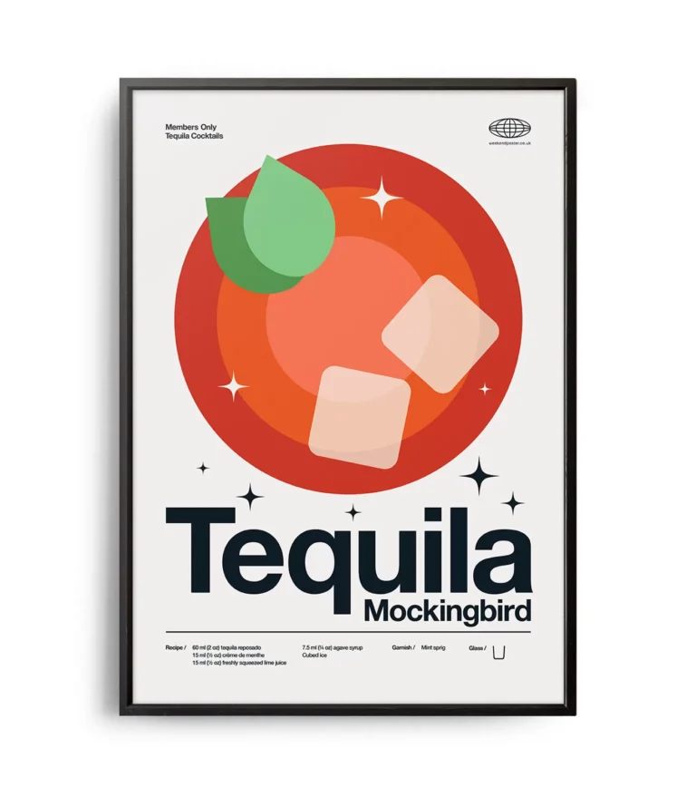 Mid-century modern Tequila Mockingbird Cocktail poster