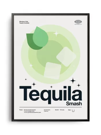 Mid-century modern Tequila Smash Cocktail poster