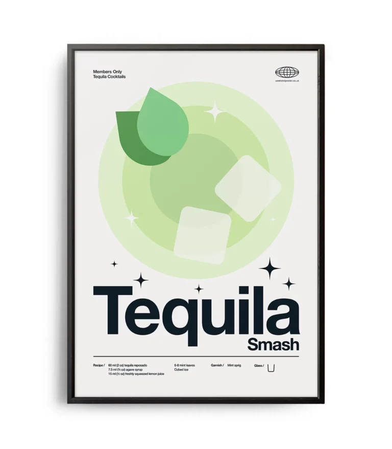 Mid-century modern Tequila Smash Cocktail poster