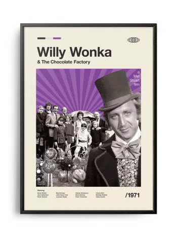 Mid-century modern Willy Wonka & the Chocolate Factory movie poster