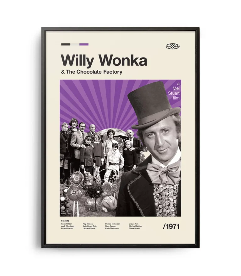 Mid-century modern Willy Wonka & the Chocolate Factory movie poster