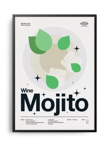 Mid-century modern Wine Mojito Cocktail poster