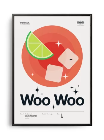 Mid-century modern Woo Woo Cocktail poster
