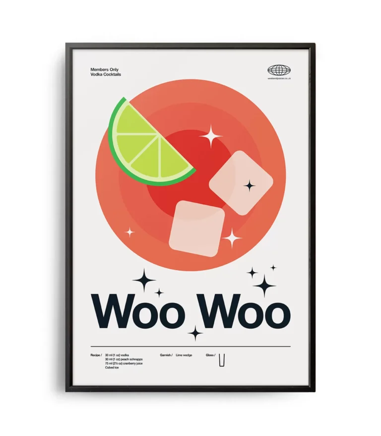 Mid-century modern Woo Woo Cocktail poster
