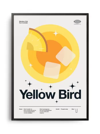 Mid-century modern Yellow Bird Cocktail poster