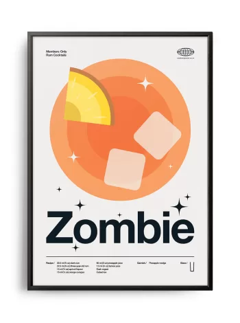 Mid-century modern Zombie Cocktail poster
