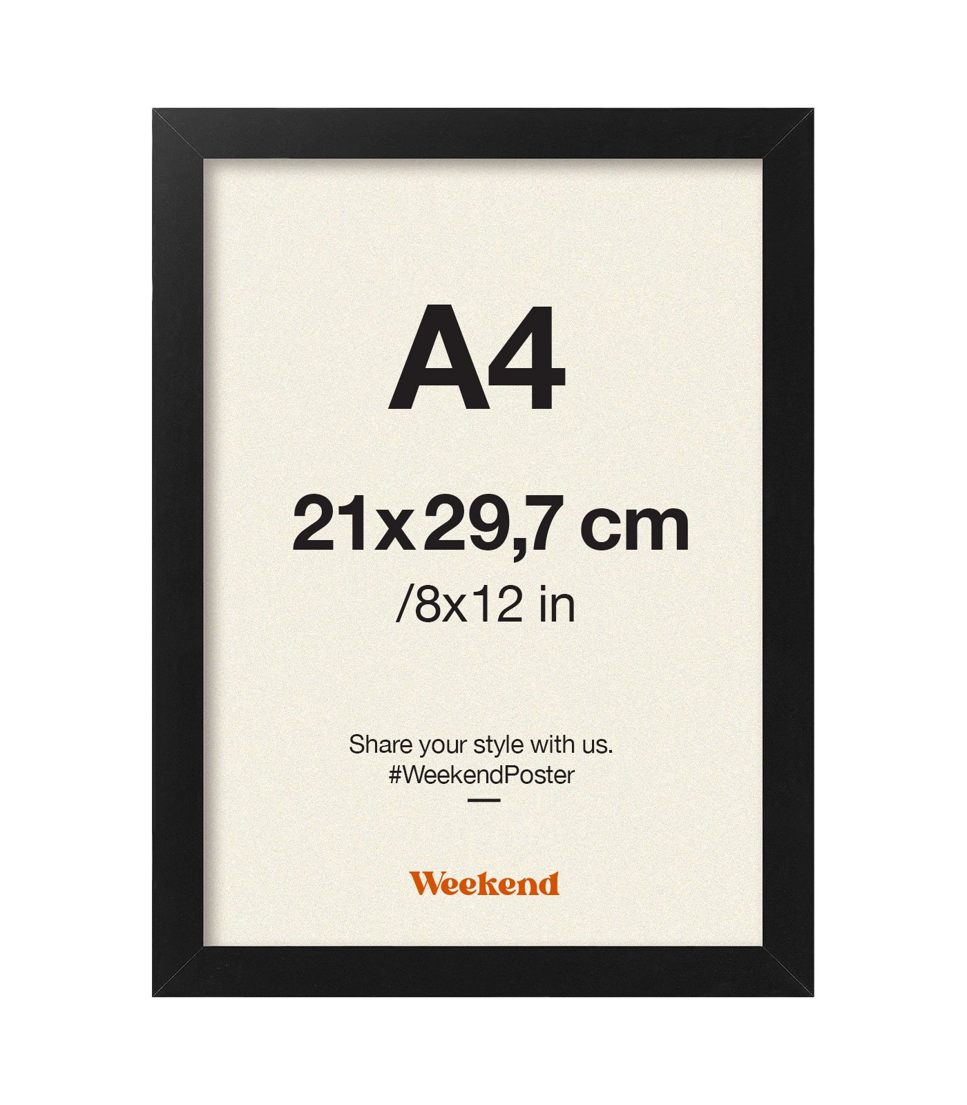 black-wooden-frame-a4-8x12-in-weekend-poster