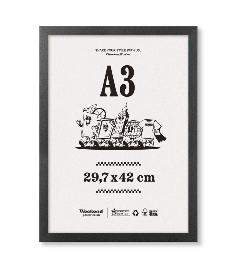 Black Wooden Frame – A3 (29.7×42 cm)