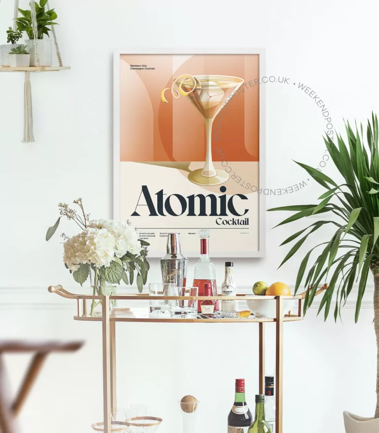 Mid-century retro Atomic Cocktail Cocktail poster