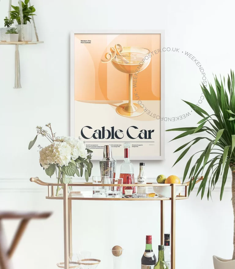 Mid-century retro Cable Car Cocktail poster