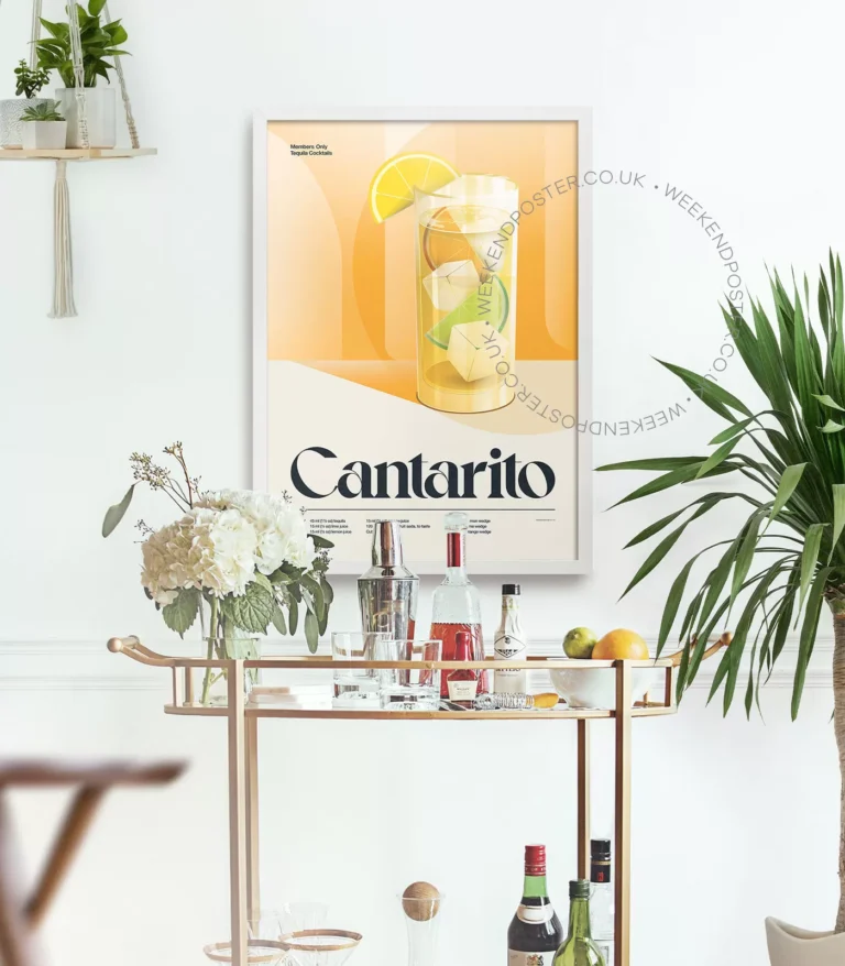 Mid-century retro Cantarito Cocktail poster