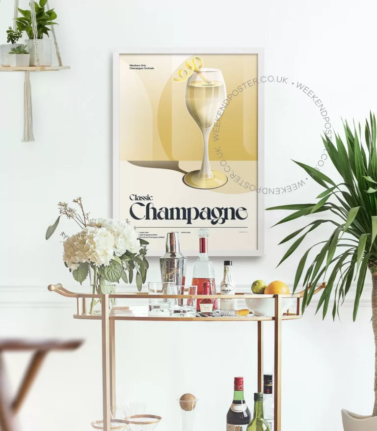 Mid-century retro Classic Champagne Cocktail poster