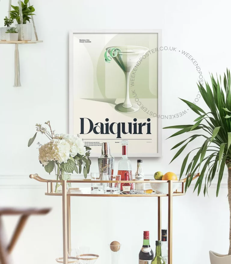 Mid-century retro Daiquiri Cocktail poster