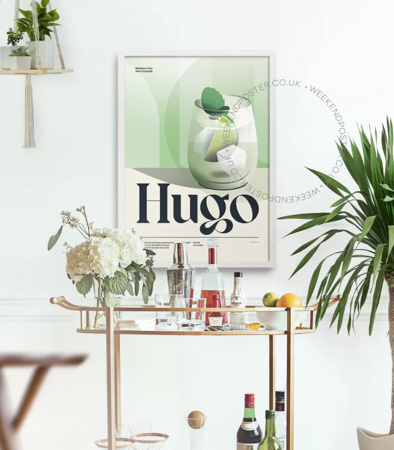 Mid-century retro Hugo Cocktail poster