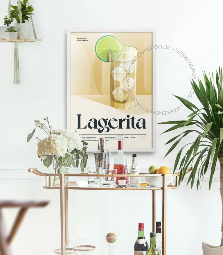 Mid-century retro Lagerita Cocktail poster