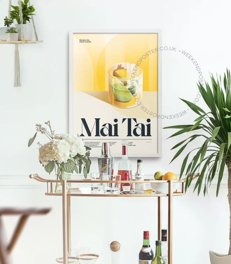 Mid-century retro Mai Tai Cocktail poster