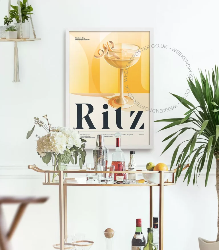 Mid-century retro Ritz Cocktail poster