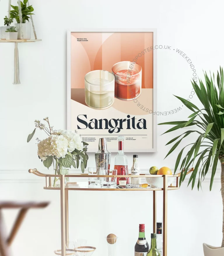 Mid-century retro Sangrita Cocktail poster