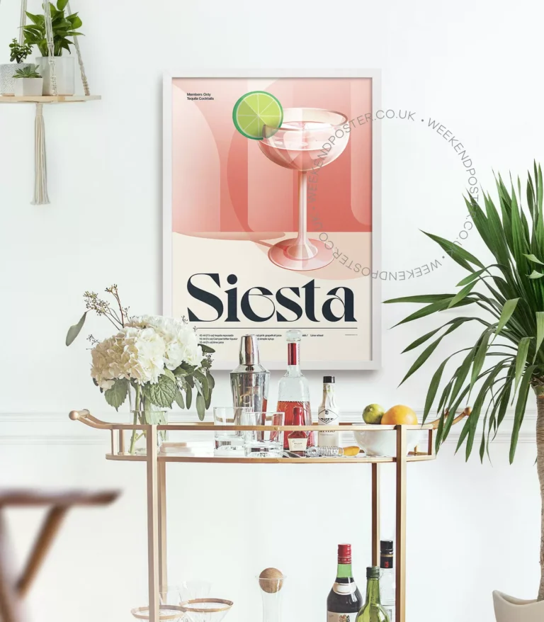 Mid-century retro Siesta Cocktail poster