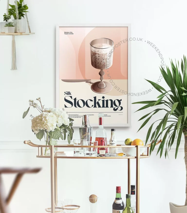 Mid-century retro Silk Stocking Cocktail poster