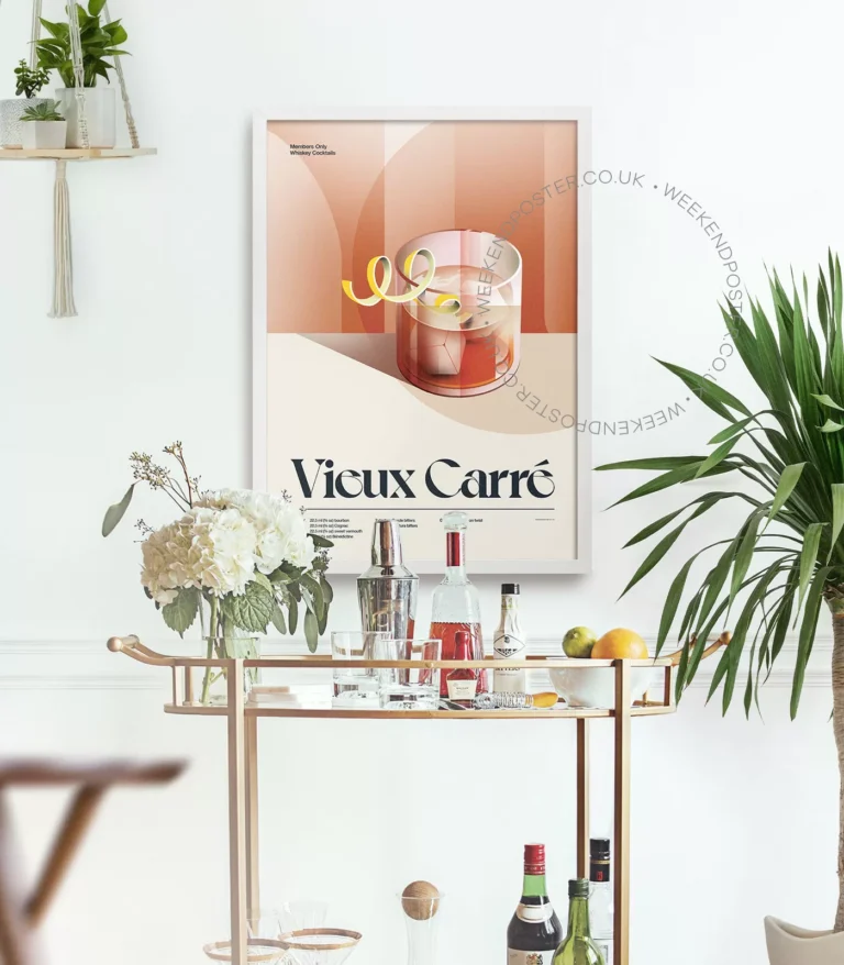 Mid-century retro Vieux Carré Cocktail poster