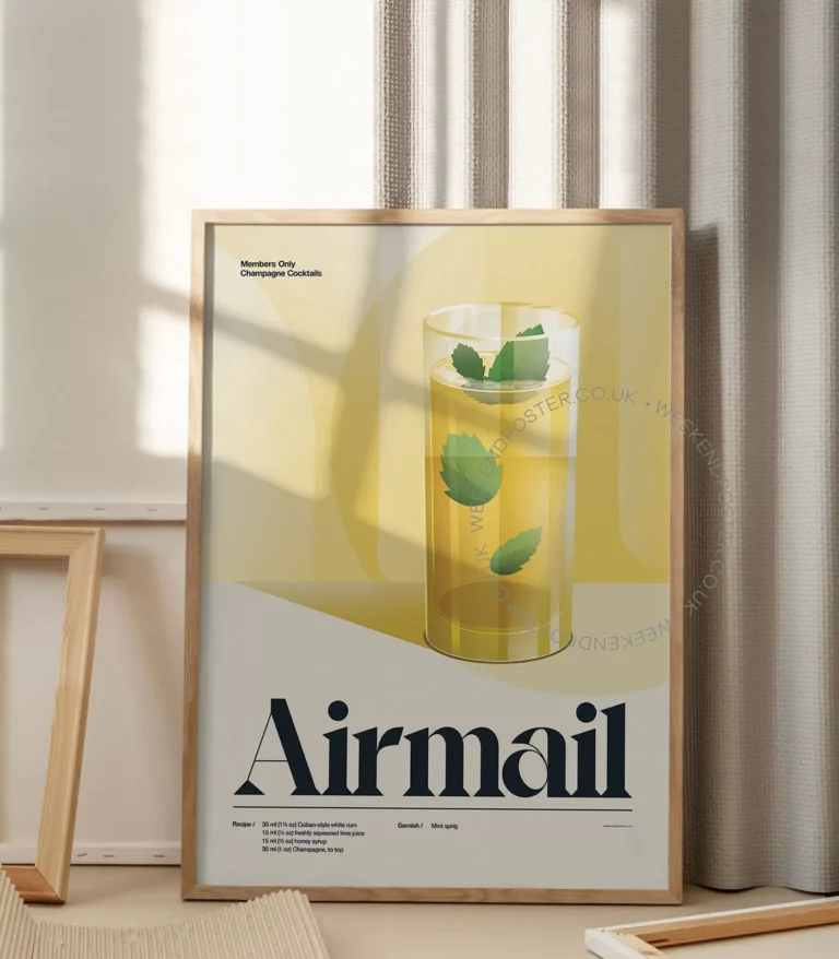 Mid-century retro Airmail Cocktail poster
