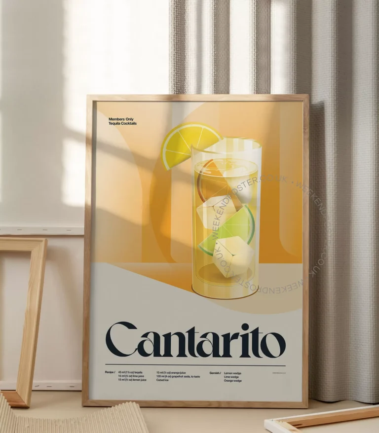 Mid-century retro Cantarito Cocktail poster