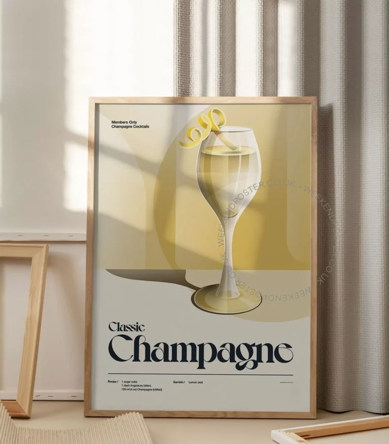 Mid-century retro Classic Champagne Cocktail poster