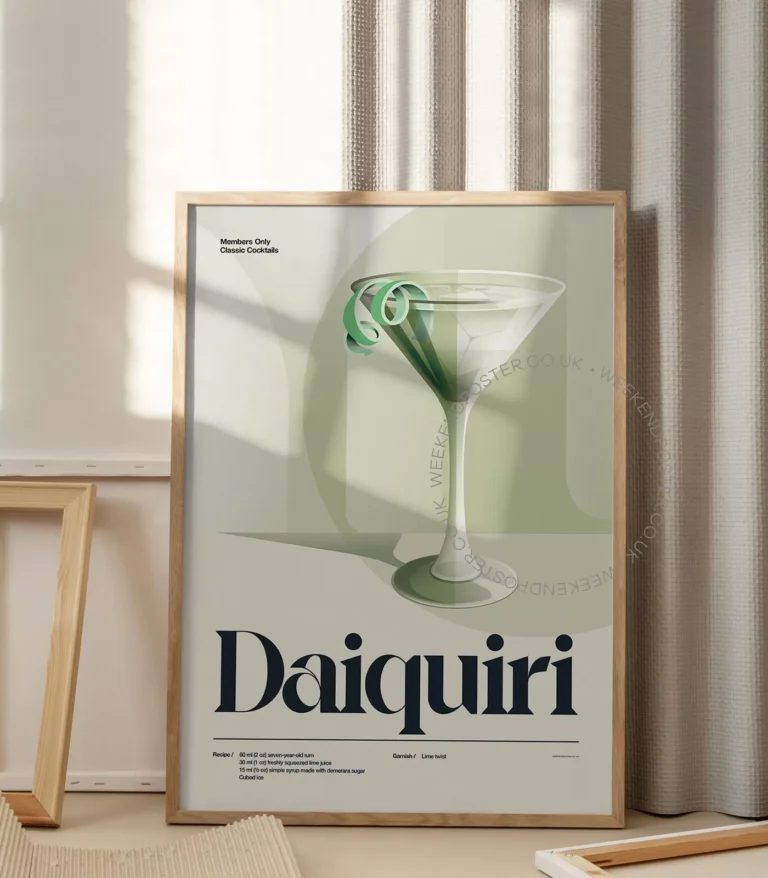 Mid-century retro Daiquiri Cocktail poster