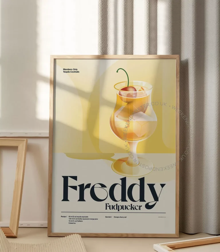 Mid-century retro Freddy Fudpucker Cocktail poster