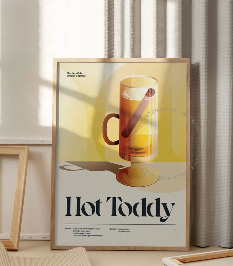 Mid-century retro Hot Toddy Cocktail poster