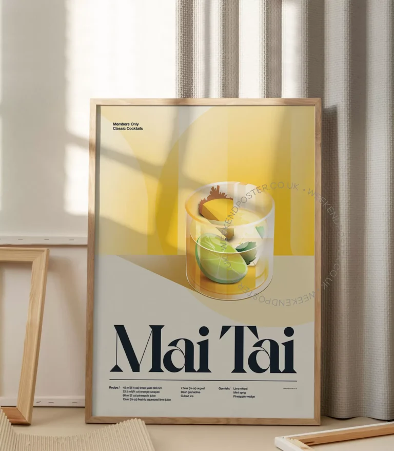 Mid-century retro Mai Tai Cocktail poster