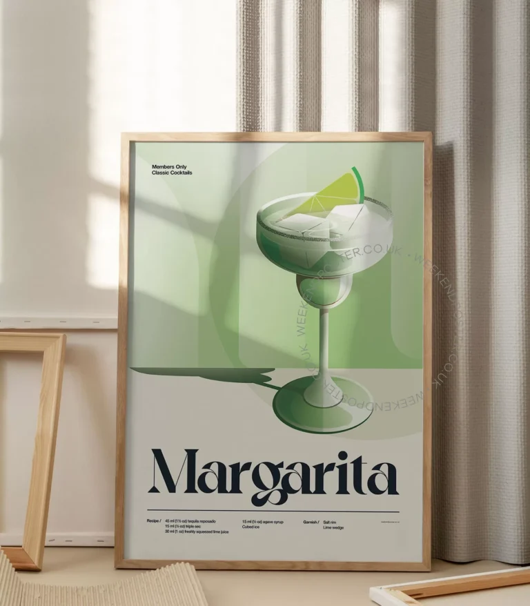 Mid-century retro Margarita Cocktail poster