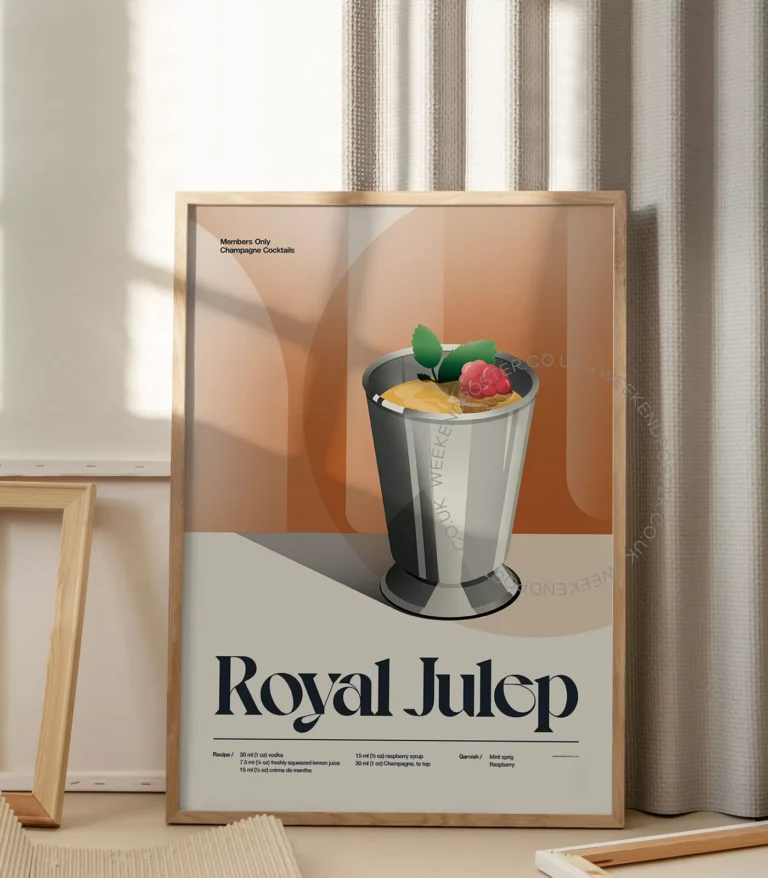 Mid-century retro Royal Julep Cocktail poster