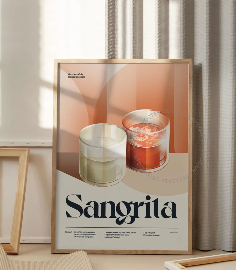 Mid-century retro Sangrita Cocktail poster