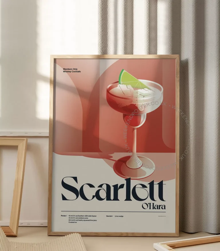 Mid-century retro Scarlett O'Hara Cocktail poster