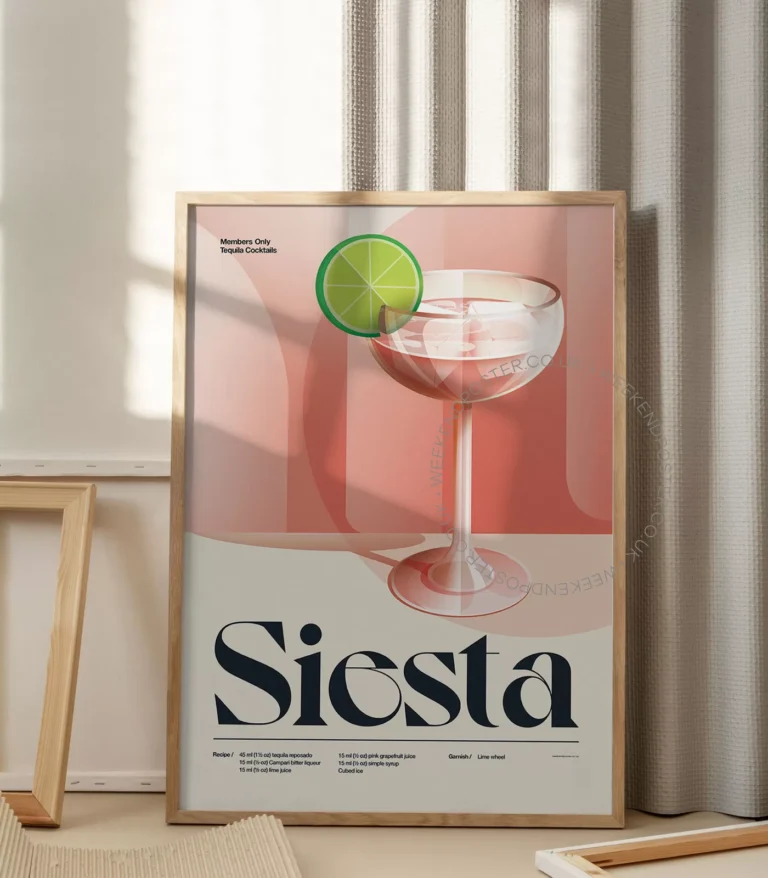 Mid-century retro Siesta Cocktail poster