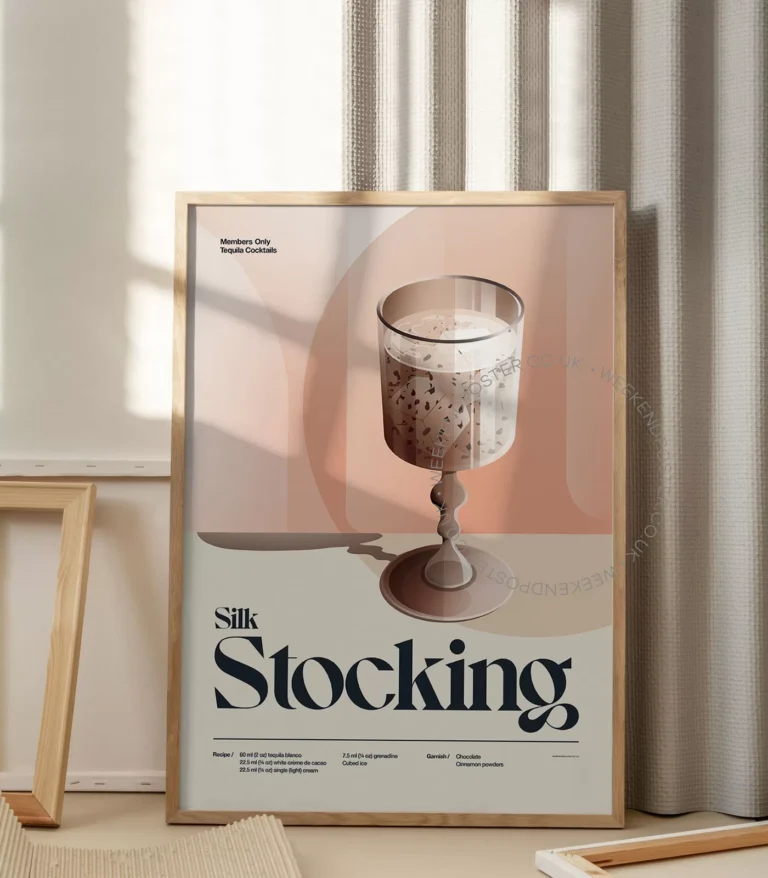 Mid-century retro Silk Stocking Cocktail poster