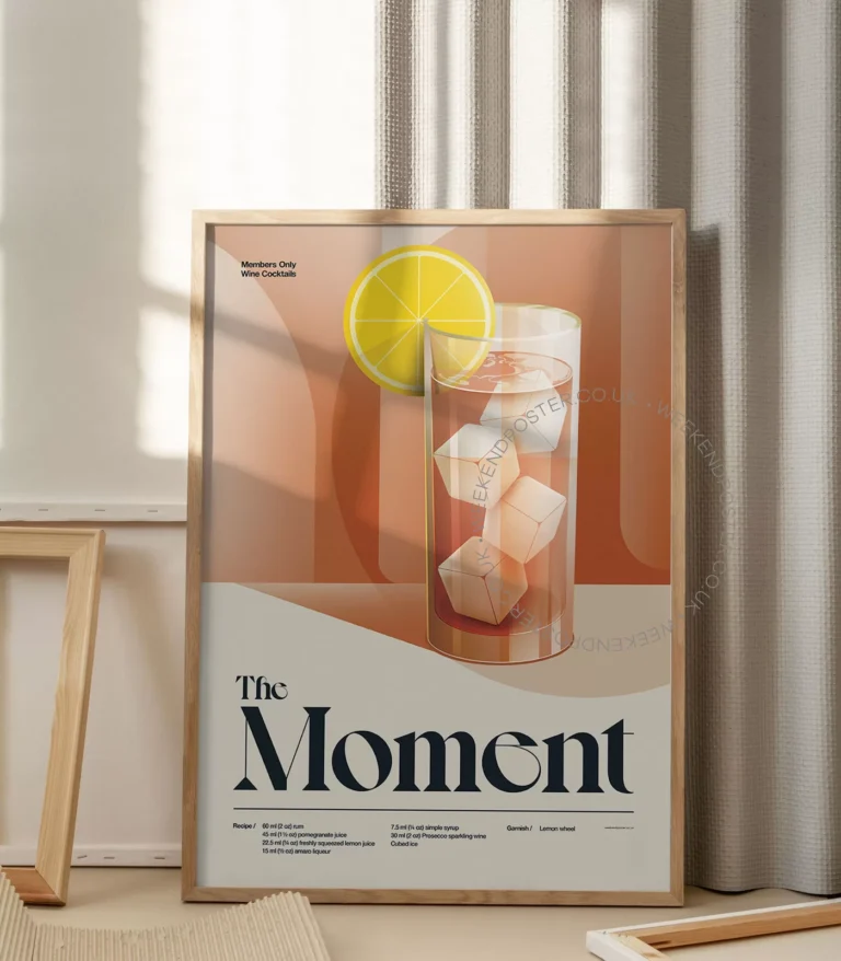 Mid-century retro The Moment Cocktail poster
